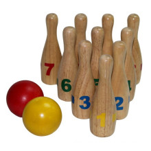 Brinquedo tradicional de madeira do jogo do bowling da forma mini venda